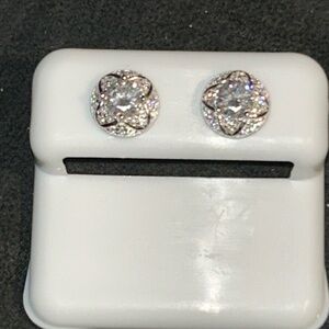 Custom made Silver Stud Earrings w 2.24CTW MOISSANITE